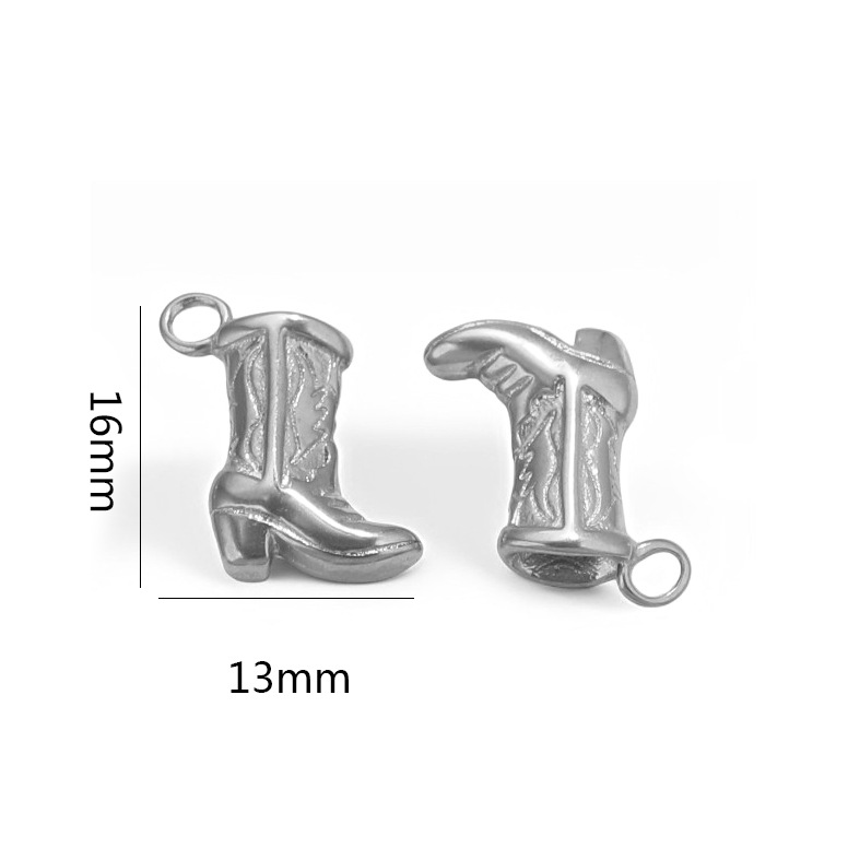 Silver color / 1 Piece Simple Retro Style Boot Shape Stainless Steel  Gold Color Women's Pendant Picture2